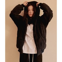 에인트크랙 보아털 후드집업 네이비