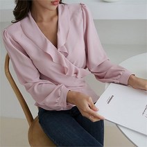 코지일이삼 코지23 여자 하객룩 여친룩 데일리 러블리 프릴 랩 블라우스 (7276844)
