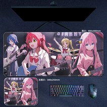 봇치더록 마우스패드 게이밍 장패드 히토리 캐릭터 고퀄 게임 패드, 800x300mm, 4mm, B