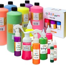 핑거페인트물감 7종/망고컬러물감/망고스프레이물감/망고버블물감/망고스파이더물감/촉감놀이/오감놀이/유아물감/키즈망고, 망고스프레이물감 6색세트
