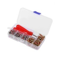 Acxico 242피스/세트 R134A 밸브 코어 + 렌치 공구 키트 자동차 타이어 A/C 에어컨 밸브 코어 교체 리무버 도구 세트 (MJ110)