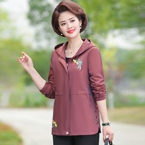 40대 50대 여성 엄마 옷 빅사이즈 40대 50대 자수무늬 봄 가을 후드 자켓 재킷