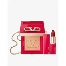 VALENTINO BEAUTY 발렌티노 뷰티 Go클러치 페이스 파우더 and Minirosso립루즈스틱 111A 번들, 04 Medium-deep