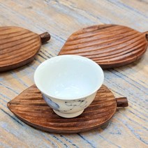 원목 나뭇잎 조각 차탁 다탁 찻잔받침