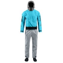 여자를위한 카약 Drysuits 3 층 방수 직물 라텍스 목 및 소매 후드 dw15와 원피스, S, Blue