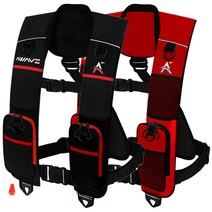 XL(대) 어웨이브 2포켓 자동팽창식 구명조끼 KC 바다 선상 낚시 갯바위 포켓 성인 배 구명복, XL, 레드