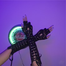 【팔소매】글러브 여인스 한국판 빈티지닷컴 클레이코트 쿨레이스 펀칭 테이핑 롱 슬립 슬리브 글러브 붐업