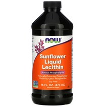 NOW 나우 Sunflower Liquid Lecithin 해바라기 액상 레시틴 16floz (473ml) 포스파티딜콜린 PCC 인지질, 1개, 기본