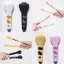 냥냥 고양이발 스텐집게 빵집게 3종, 중(18cm), 블랙