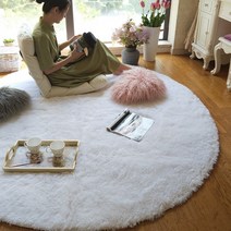 플러시 라운드 러그 푹신한 흰색 카펫 거실 soft home decor 침실 아이 방 장식 살롱 두꺼운 파일 깔개