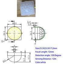 카메라 렌즈 필터 인체 초전 적외선 감지 센서 용 PIR 광학 프레 넬 렌즈 1 개, 주황색