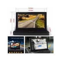 5인치 TFT LCD Hd 모니터 디스플레이 양방향 Av 입력 후방 백업 카메라 접이식, 01 Black