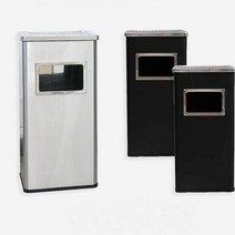 키친프리 야외용 사각휴지통 대(블랙) 스텐쓰레기통 실외 휴게실, 단품