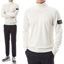 스톤 아일랜드 [명품]스톤아일랜드 와펜패치 숄더스티치 울 터틀넥 니트75..
