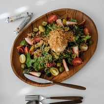 천연티크우드 타원형 트레이 접시 Oval Plate 35cm