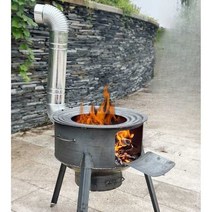옛날 난로장작나무 불멍 화목 캠핑 농막 바비큐, 48 cm 1.5 두께 + 3링 + 8종 선물