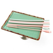 국산 플래티늄 실리콘 빨대 4p + 세척솔 + 파우치 백금촉매, 빨대혼합+민트세척솔, 5개