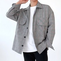 (세일) 아웃포켓 체크 자켓 BK 1372