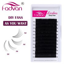 Easy Fan Lash 러시안 볼륨 속눈썹 익스텐션 C/D 컬 DIY 2d/3d/4d/5d/6d 10d 슈퍼 소프트 오토 블룸 클러스터, [01] C, [03] 0.10mm, [02] 10mm