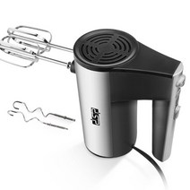 스파이럴반죽기 전기 손 개최 믹서 5 속도 500W 스테인레스 스틸 나선형 Kneader 주방 음식 반죽 믹서기 2Egg 비터 2 후크, 01 Black_03 AU