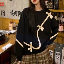 와이드 루즈핏 디자인감각 나비 결 상감 벽돌 언발맨투맨 여성 스타일리쉬 키치한 풀오버 후드 라운드넥 긴 3537618046