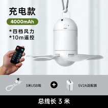 무선 미니 캠핑 타프 실링팬 선풍기 아이방 테라스 발코니 텐트 USB 충전 서큘레이터, 4000mAh 충전식+블루투스 리모컨+어댑터