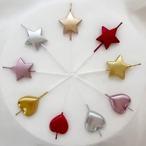 [미미토퍼]파티용품 골드 숫자초 모양초 하트초 별초 파티초, 모양초(핑크하트)