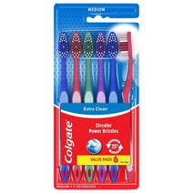 Colgate 엑스트라 클린 칫솔 6개입 풀 헤드204492, Extra Clean Medium_6 Count (Pa