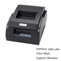영수증프린터 감열지프린터 열전사 라벨 인쇄기 Xprinter 휴대용 프린터 기계 USB 및 블루투스 영수증 안드로이드 IOS 티켓 POS 빌 머신 58mm, XP58IIL USB LAN+미국 플러그