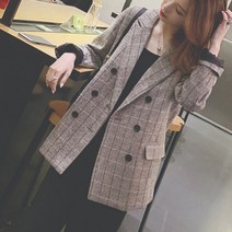 가바바 여성 코트 체크무늬 고퀄리티 베이직 데일리 캐주얼코트 G32850