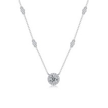 모이사나이트목걸이 랩다이아몬드 CANNER-1CT 모이사나이트 다이아몬드 펜던트 목걸이 여성을 위한 925 스