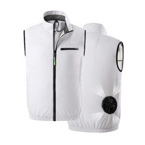 첸치 야외 낚시 작업 쿨링펜 조끼 에어조끼 팬조끼 여름조끼, 흰색