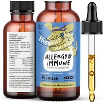허기블 알레르기 앰프 개 앰프에 대한 면역 부스터 액체 농축액 고양이 - 에키네시아 엘더베리 강황 포함 - 건강한 면역 체계를 위한 일일 비타민 알레르기 완화 amp 장수를, 2액량 온스