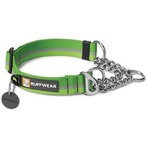 ruffwear 러프웨어 체인 리액션 도그 칼라 목줄을 착용한 상태로 걷기 위한 마틴게일, 크기가 큰, 초원 녹색