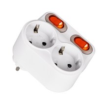 현대 무코드 개별 2구탭 스위치 플러그 회전형 HJT-22 백색 멀티탭, 1개, 0cm