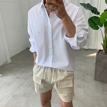 스트릿제이 린넨 무지 오버핏 남방