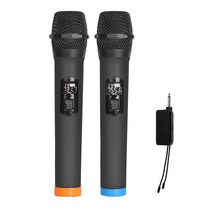 THE WAROOM SHOP VHF 2pcs 무선 듀얼 핸드 헬드 마이크 시스템 고감도 블랙, 23.5x5.5cm, 플라스틱