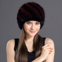 밍크 모피 니팅 방한 모자 파인 털모자 선물 천연 방한모자 여 성 모피모자 여성 쇼핑 엄마 여자
