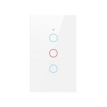 스마트스위치 스위치봇 스마트싱스 와이파이 스마트 라이트 스위치 미국 EU 유리 스크린 터치 패널 Tuya 라이프 App 제어 알렉사와 함께 작동 Google 홈 Yandex Al, [07] US 3 Gang