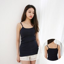 3+1 S스타일 여성 후라이스 일자 끈 롱 나시티 r1007 국내직영생산