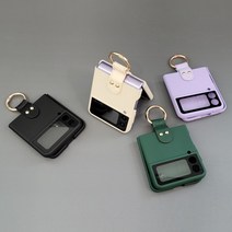 [바보사랑] 갤럭시 Z플립4 골드 핑거링 스트랩 케이스 지플립3[라임블러썸], 색상:딥그린_Z플립3, 상세 설명 참조