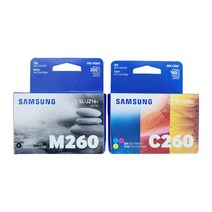 삼성 INK-M260 INK-C260 정품잉크 SL-J2160W SL-J2165W [GRE], 흑백+컬러3색, 1개