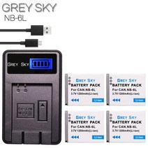 2pcs NB-6L 배터리 + 캐논 IXUS 310 SX240 SX275 SX510 HS 95 200 105 210 300 S90, 03 charger and 4battery