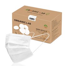 오가닉랩 내추럴 코튼 마스크 대형, 30개입, 1개, 화이트