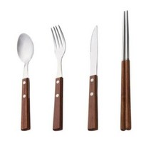퍼베이드 스테인레스 304 천연 우드 커트러리 양식기세트, 선택:포크, 단품