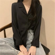 [예쁨시전] 루즈핏 셔츠 심플 베이직 데일리 무지 테일러드카라