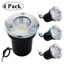 인테리어 조명 램프4 팩 ip68 방수 led 지하 조명 5w 10w 15w 야외 지상 정원 경로 바닥 묻힌 마당 풍경 110v220v 12v, 따뜻한 흰색 3000k, 15w dc12v 100mm