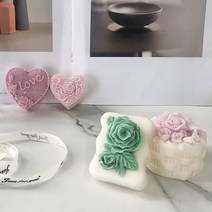 3D 심장 꽃 촛불 금형 수제 DIY 비누 실리콘 금형 초콜릿 케이크 금형 실리콘 금형 비누 양식 비누 만들기 용품, [02] B