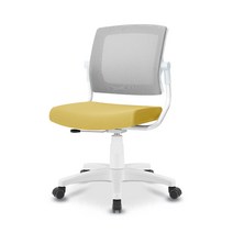 에어론 제우스 ZW380 학생 오피스 사무용 컴퓨터 의자 체어, 팔걸이 없음, 옐로우+그레이