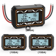 200A RC 와트 미터 고정밀 전압계 전류계 DC 060V 전력 분석기 배터리 테스터 백라이트 LCD 디지털 전력계
